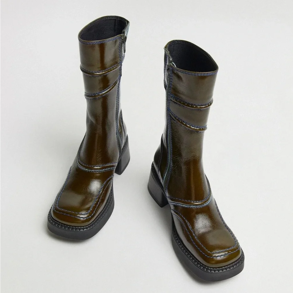 MIISTA Malene Khaki Boots - Picture 2 of 8
